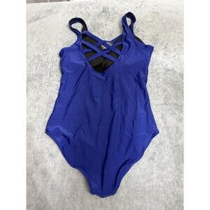 Women’s Royal Blue One Piece Swimsuit Criss Cross Back Size M